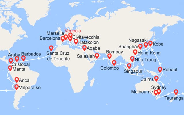 La vuelta al mundo en solo un crucero