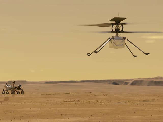 Un helicóptero de la NASA sobrevoló Marte