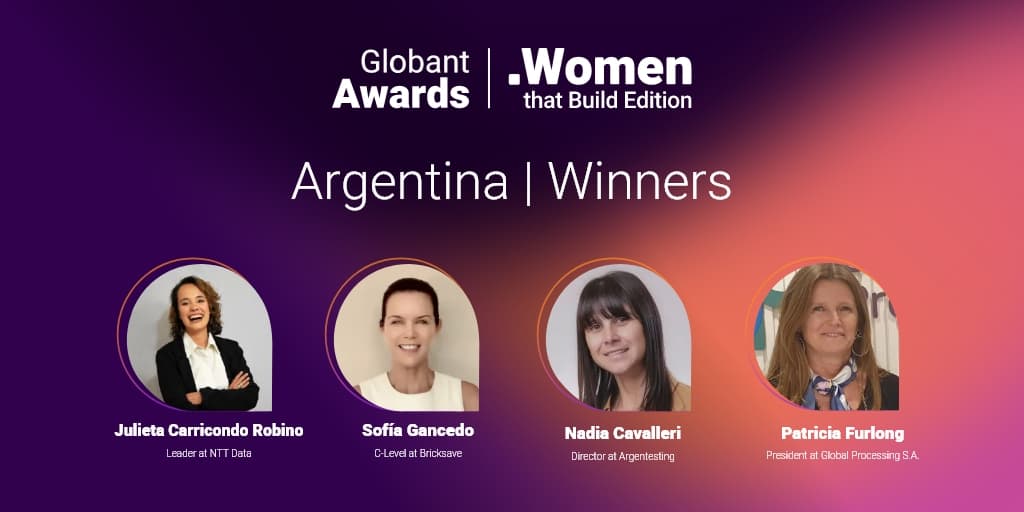 Globant anunció a las cuatro ganadoras de los Women that Build Awards