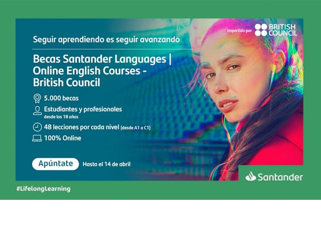 Santander y el British Council ofrecen 5.000 becas online para estudiar inglés y mejorar la empleabilidad