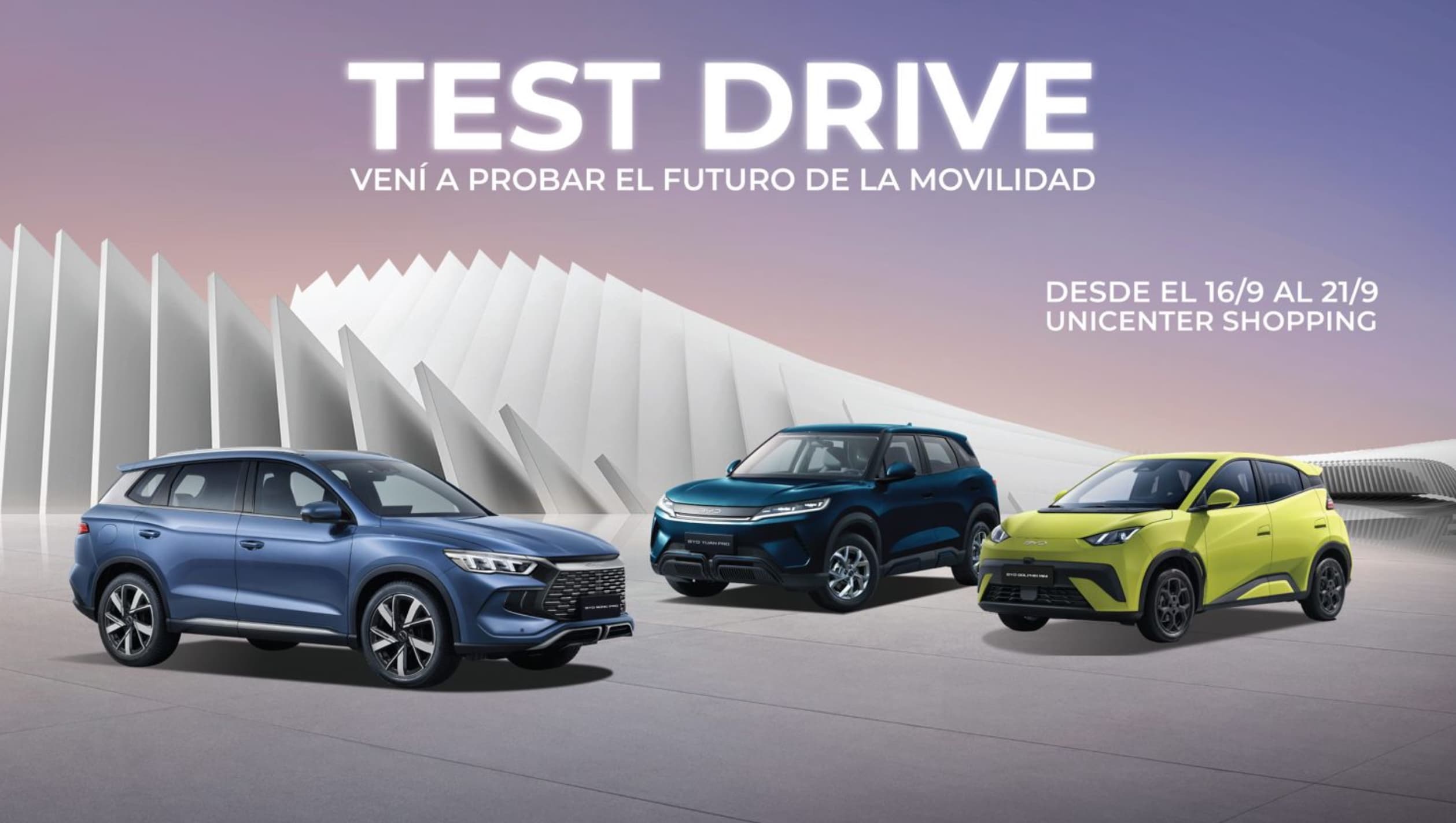 BYD organiza test drive de modelos eléctricos e híbridos en Unicenter durante septiembre