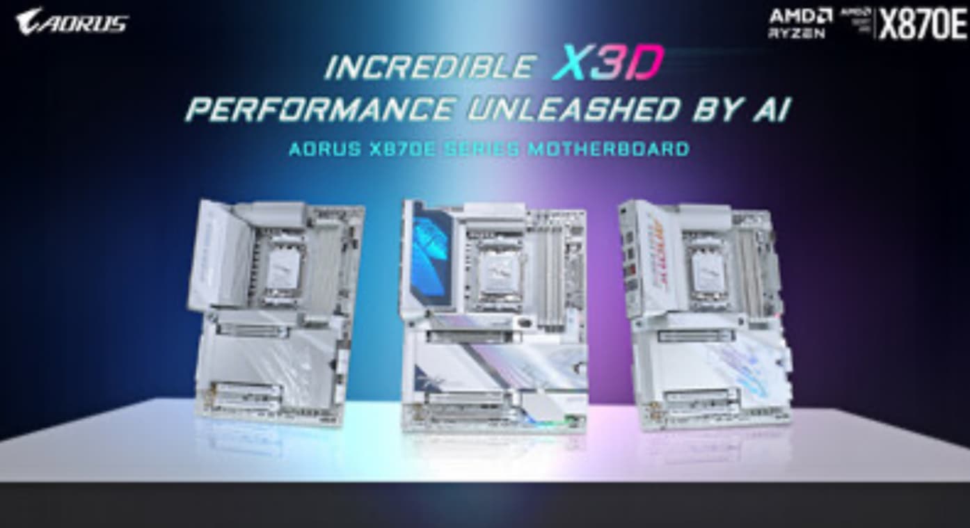 GIGABYTE presenta la serie de placas base AORUS X870E X3D con inteligencia artificial aplicada