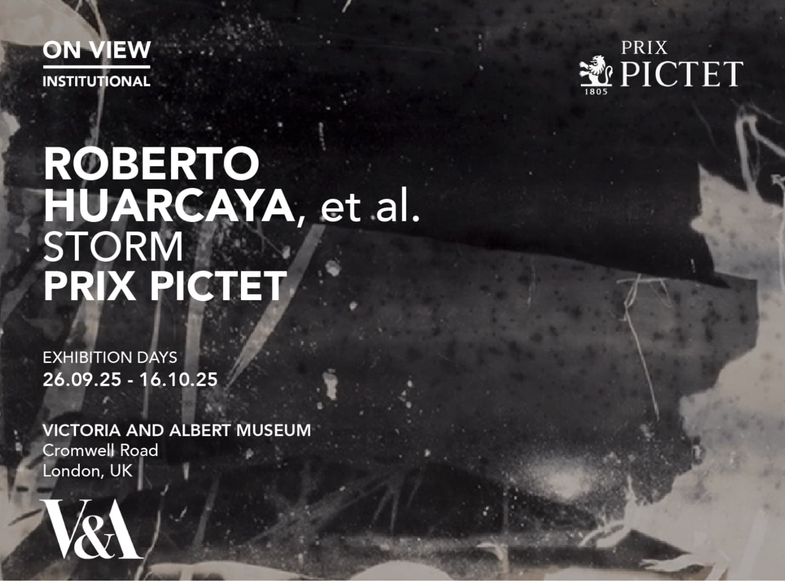 Roberto Huarcaya es finalista del Prix Pictet 2025: Storm, con muestra en Londres