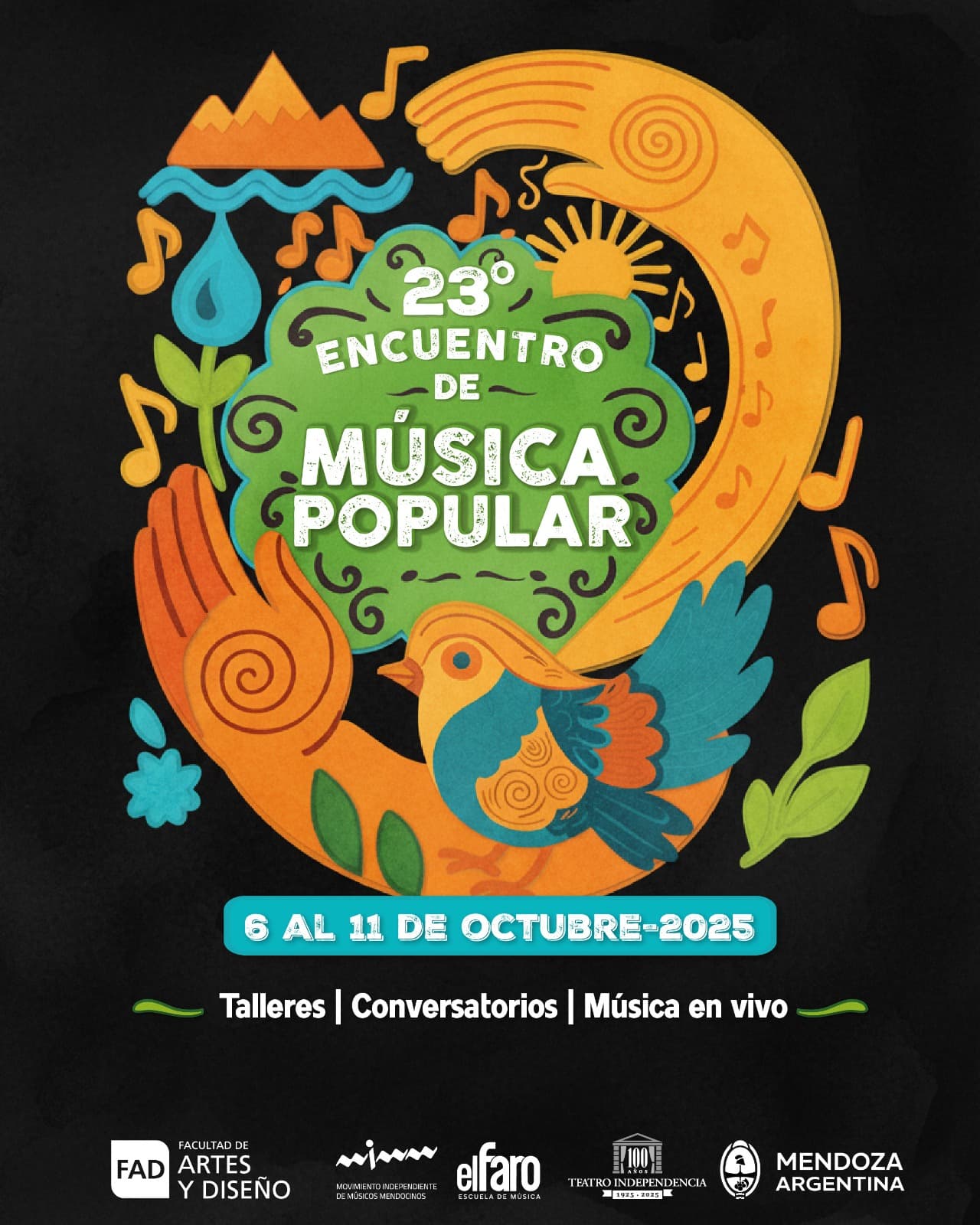 La UNCuyo organiza el XXIII Encuentro de Música Popular con actividades en Mendoza