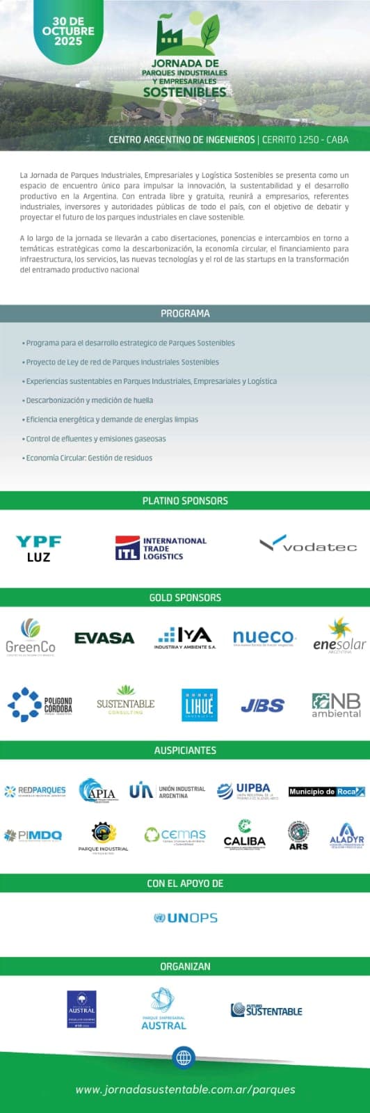 Parque Empresarial Austral impulsa jornada nacional sobre parques industriales sostenibles en Buenos Aires