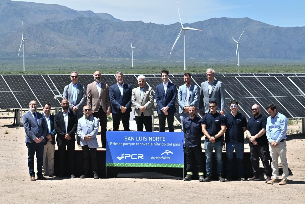 PCR y ArcelorMittlal Acindar inauguraron el primer parque renovable híbrido del país en la provincia de San Luis