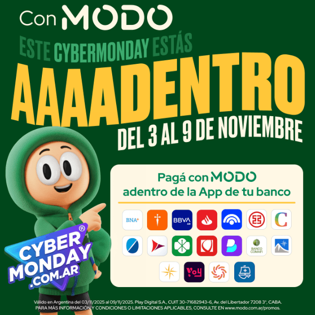MODO ofrece reintegros de hasta 20% y cuotas sin interés en CyberMonday 2025