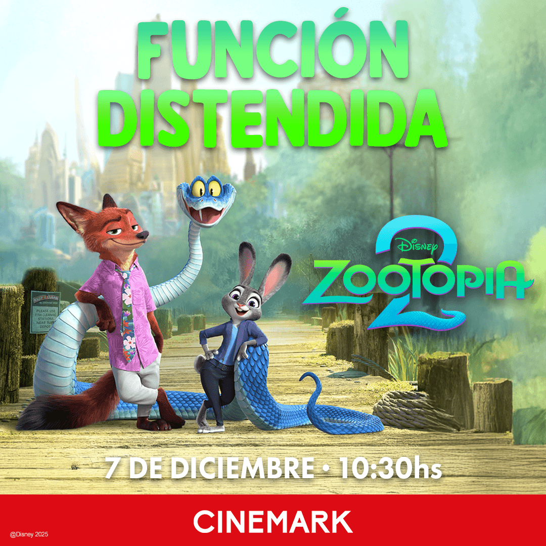 Cinemark Hoyts y Disney presentan funciones distendidas de Zootopia 2 adaptadas para neurodivergentes
