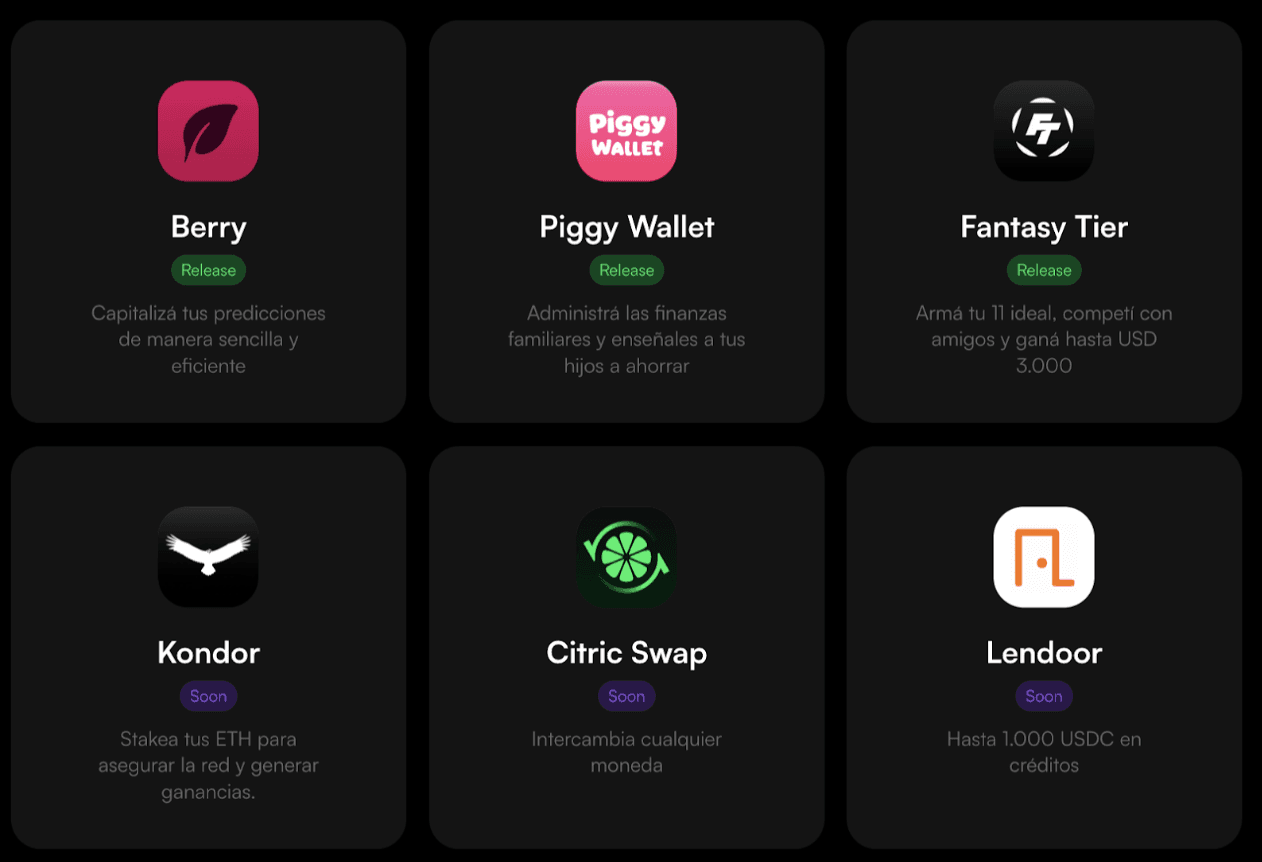 Lemon presenta Mini-Apps y suma tres emprendimientos argentinos en su sección de aplicaciones crypto