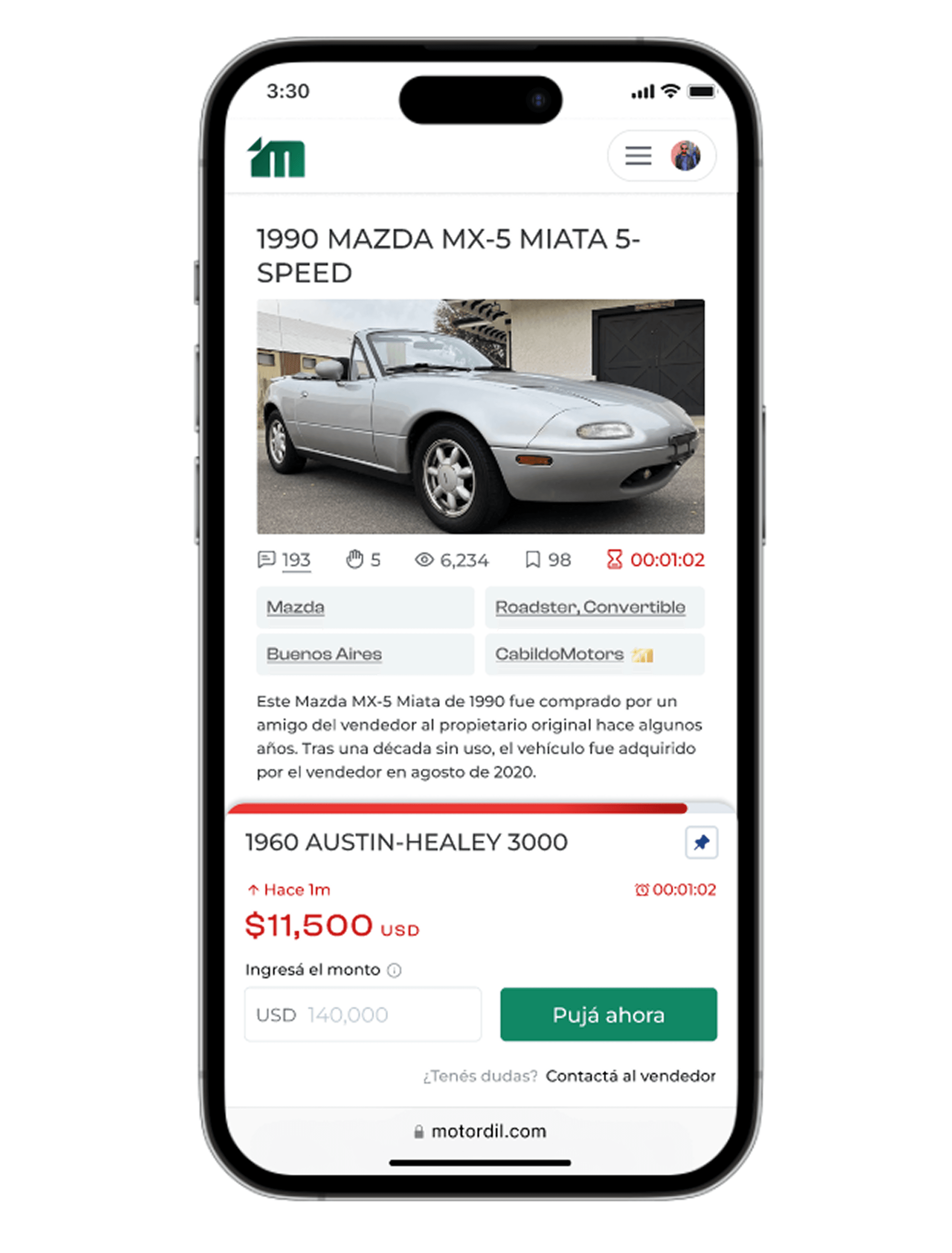Motordil presenta plataforma digital exclusiva para subastas de autos y motos en Argentina