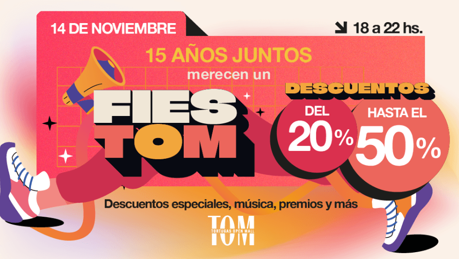 Tortugas Open Mall cumple quince años y organiza “FiesTOM” con shows, descuentos y propuestas para la familia