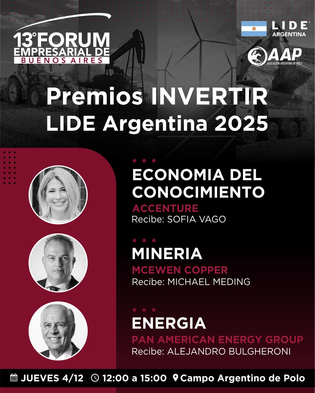 Lide Argentina anuncia los ganadores del Premio Invertir en el XIII Fórum Empresarial de Buenos Aires
