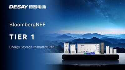 Desay Battery vuelve a integrar la lista Tier 1 de almacenamiento de energía global de BNEF