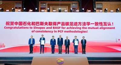 Sinopec y BASF acuerdan reconocimiento mutuo de métodos para huella de carbono de productos químicos