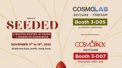 Meiyume presenta soluciones sustentables y personalizadas en Cosmopack Asia 2025 en Hong Kong