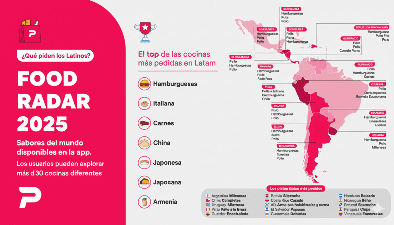PedidosYa revela tendencias gastronómicas de Latinoamérica en el Foodie Radar 2025