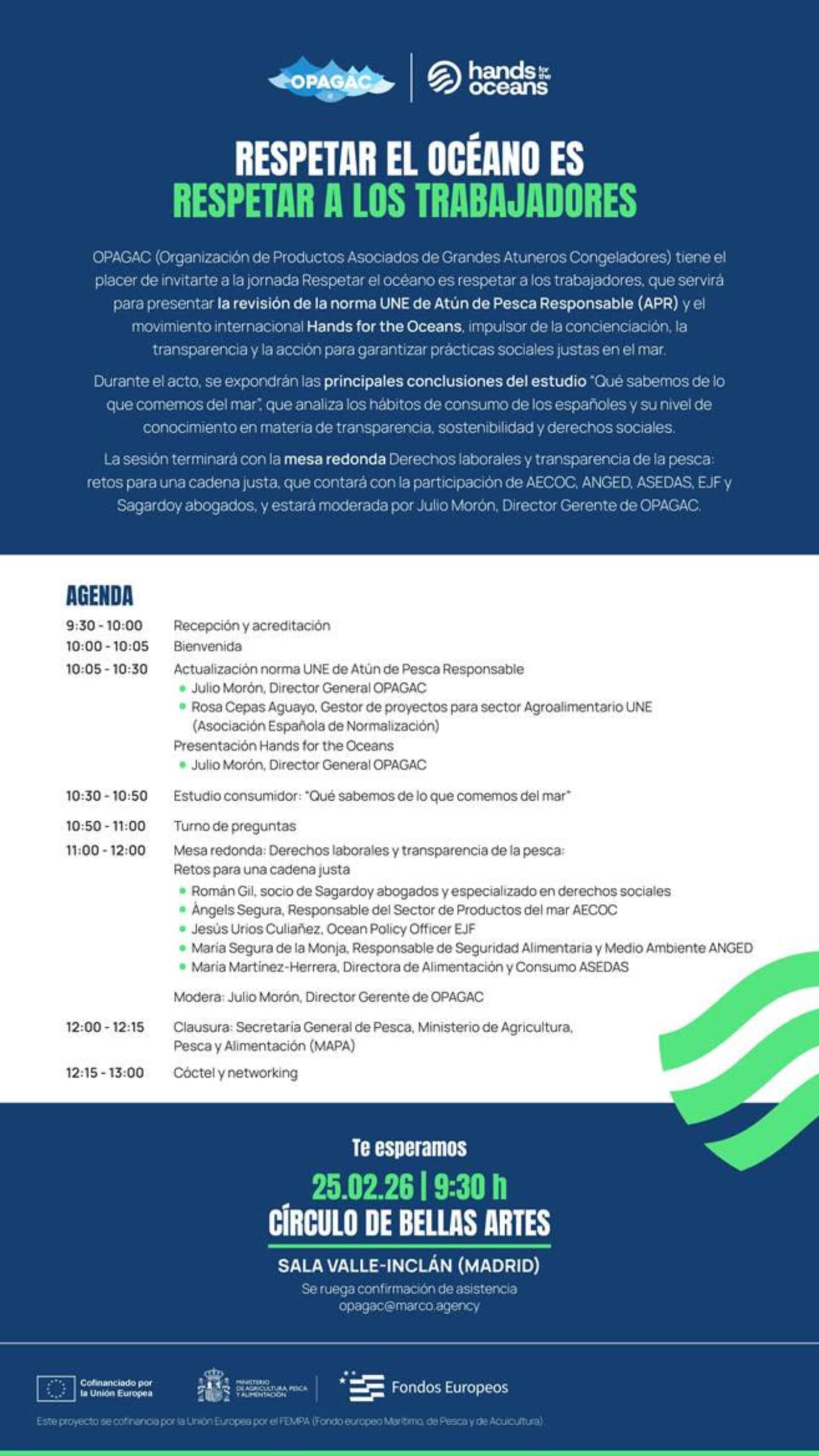 Opagac presentará en Madrid un informe sobre consumo de productos del mar