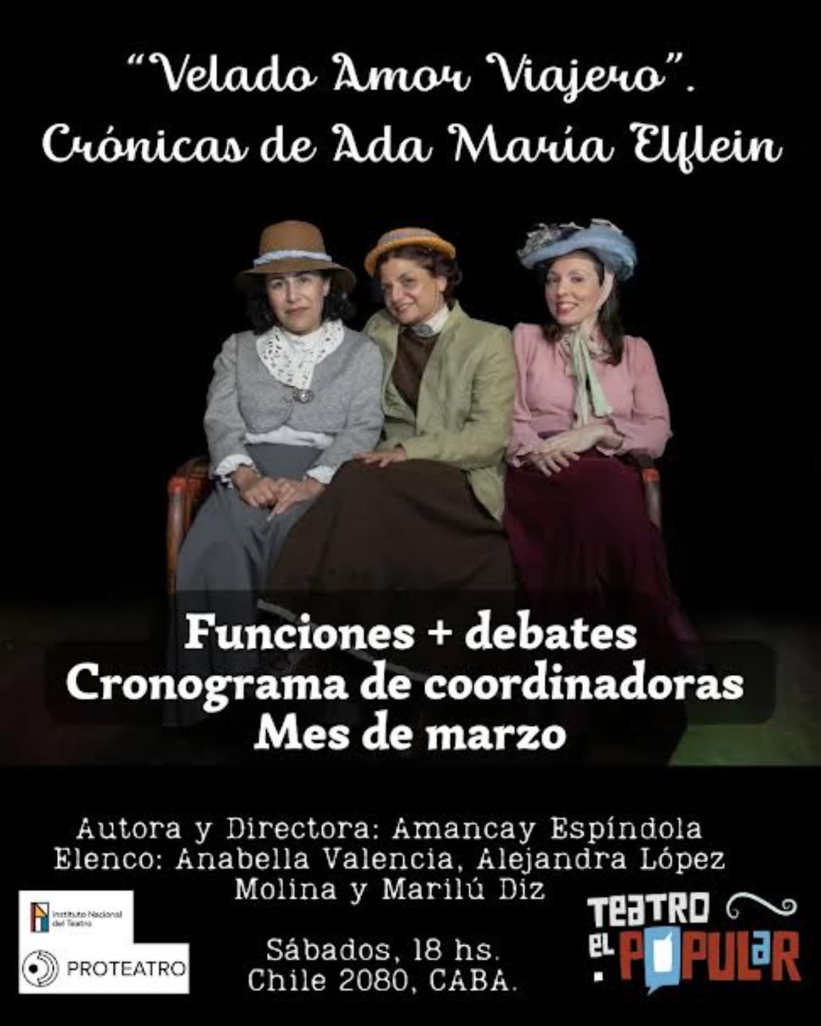 Velado amor viajero suma debates posfunción con invitadas especiales durante marzo en CABA