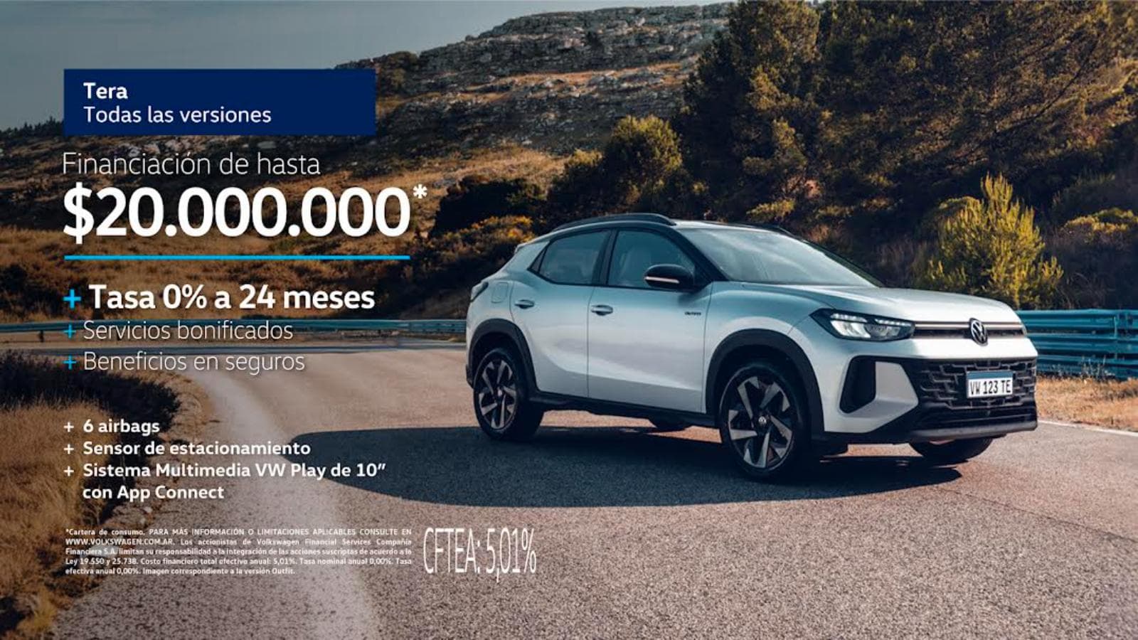 Volkswagen ofrece en marzo financiación a tasa 0% para Tera, Nivus y T-Cross