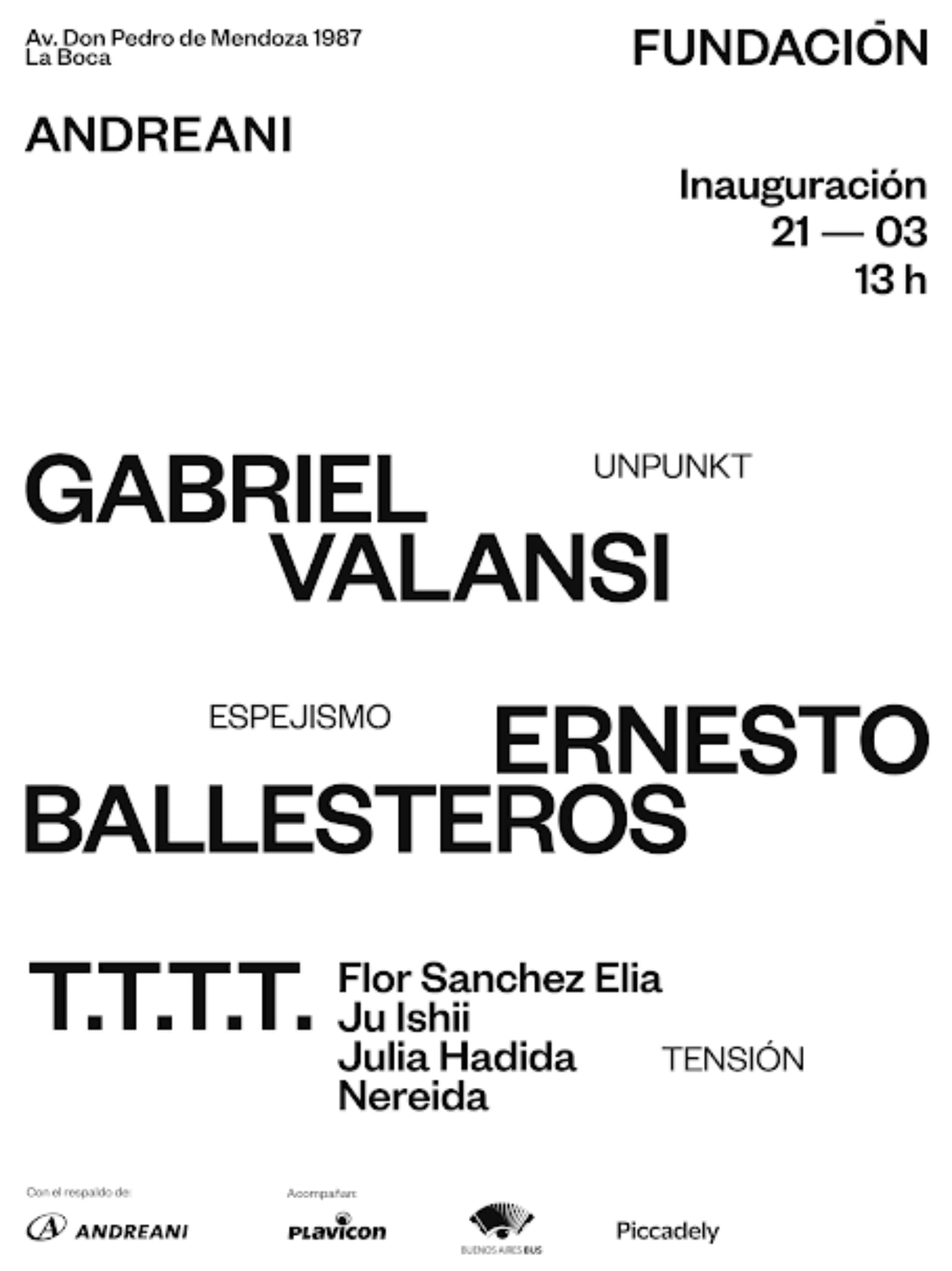 Fundación Andreani inaugura un ciclo con Ernesto Ballesteros, Gabriel Valansi y T.T.T.T