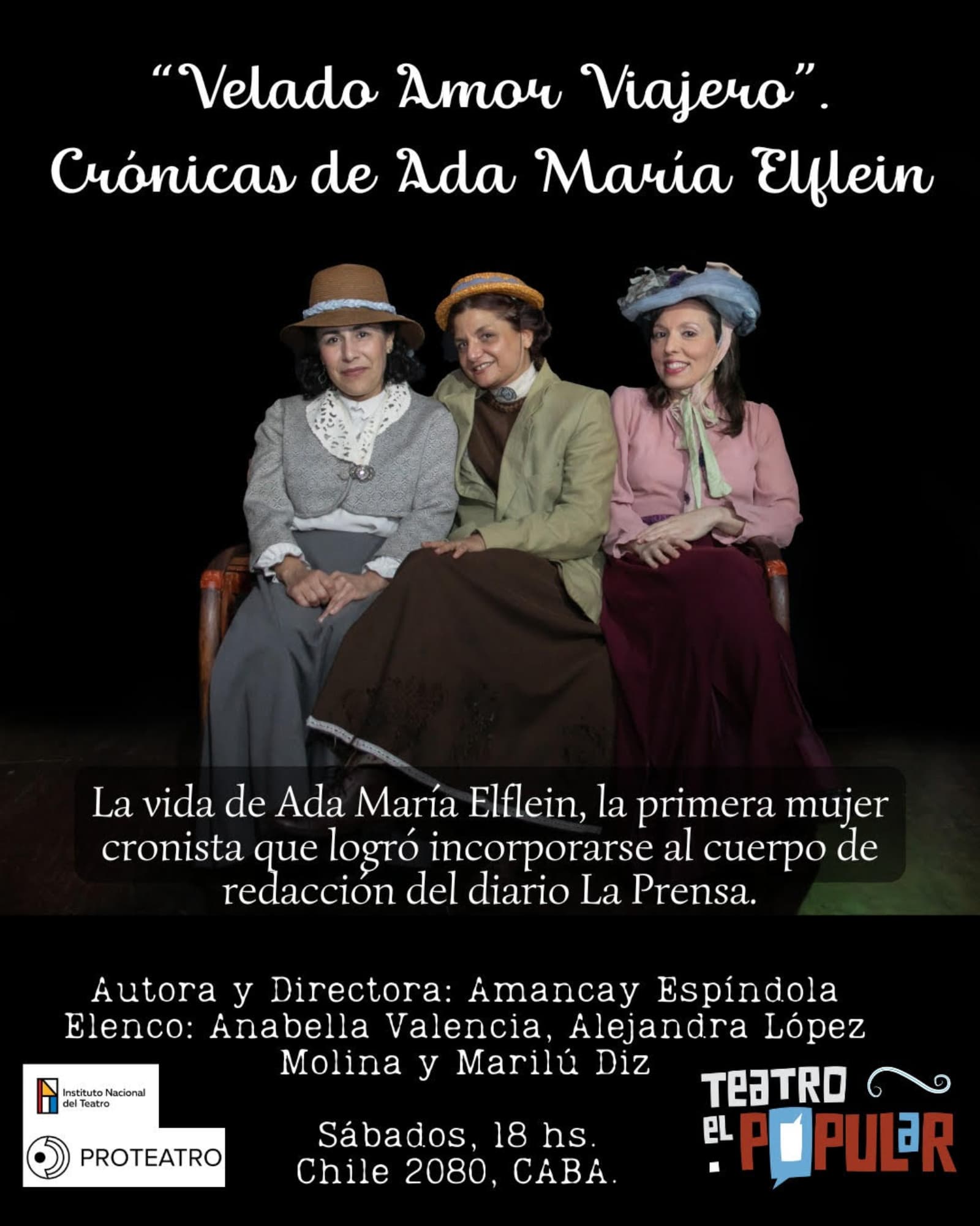 Teatro El Popular estrena una obra sobre Ada María Elflein y suma ciclos