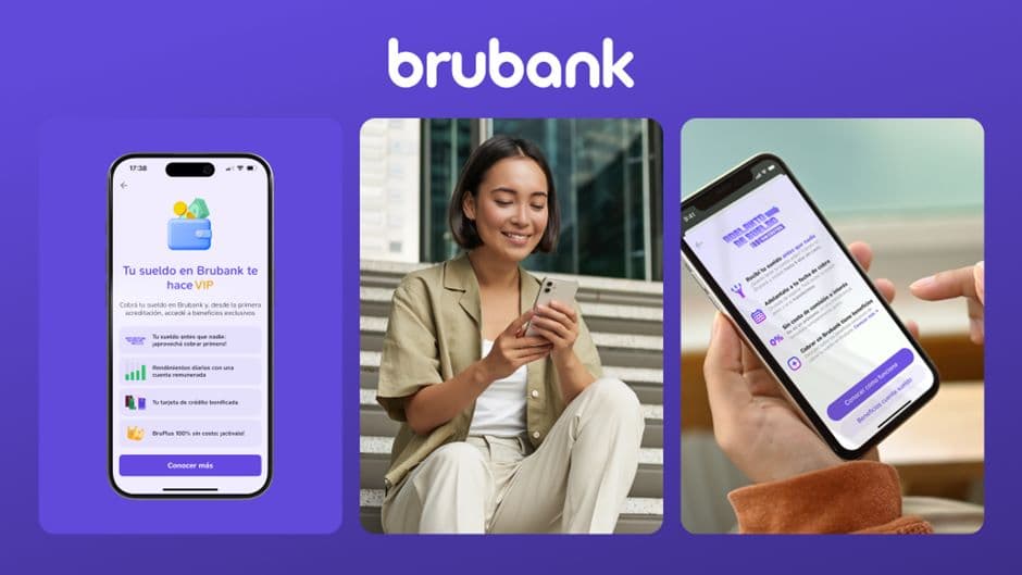 Brubank suma prestaciones para cuentas sueldo con adelanto y rendimientos diarios