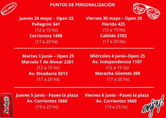 Coca-Cola activa distintos puntos de personalización en varias ciudades del país