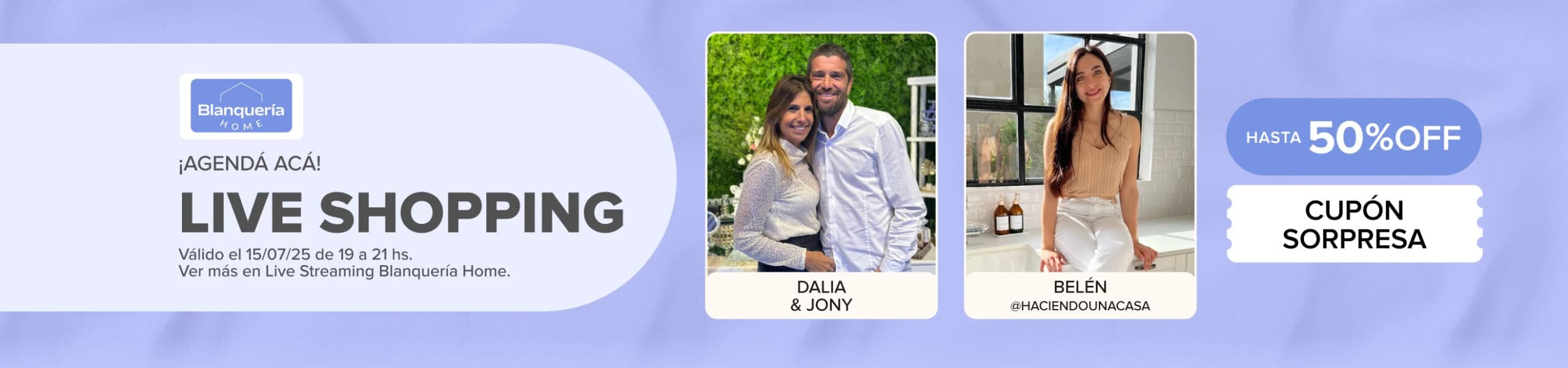 Live shopping de home & deco: Blanquería Home y Mercado Libre