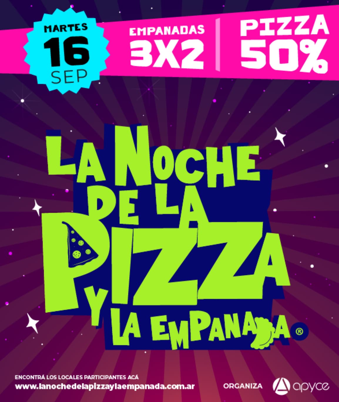 APYCE anuncia la 42ª edición de “La Noche de la Pizza y la Empanada” con descuentos nacionales