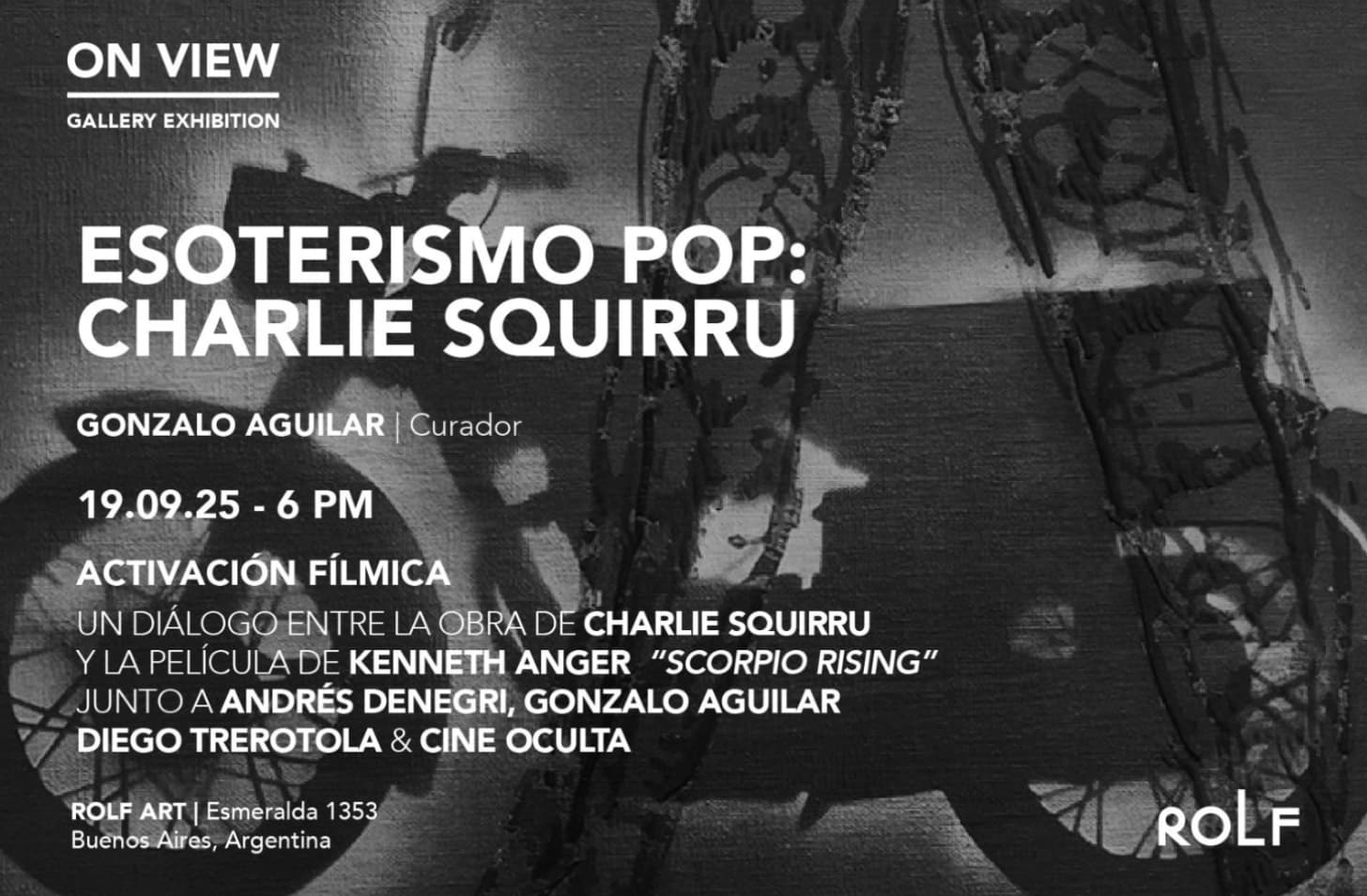 Rolf Art organiza activación fílmica sobre Charlie Squirru y Kenneth Anger en Buenos Aires