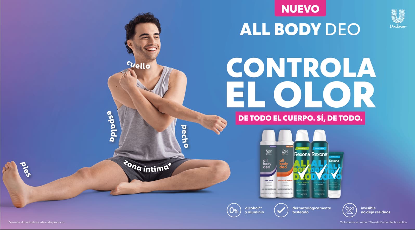 Unilever introduce en Argentina desodorantes All Body para cuidado integral bajo Rexona y Dove