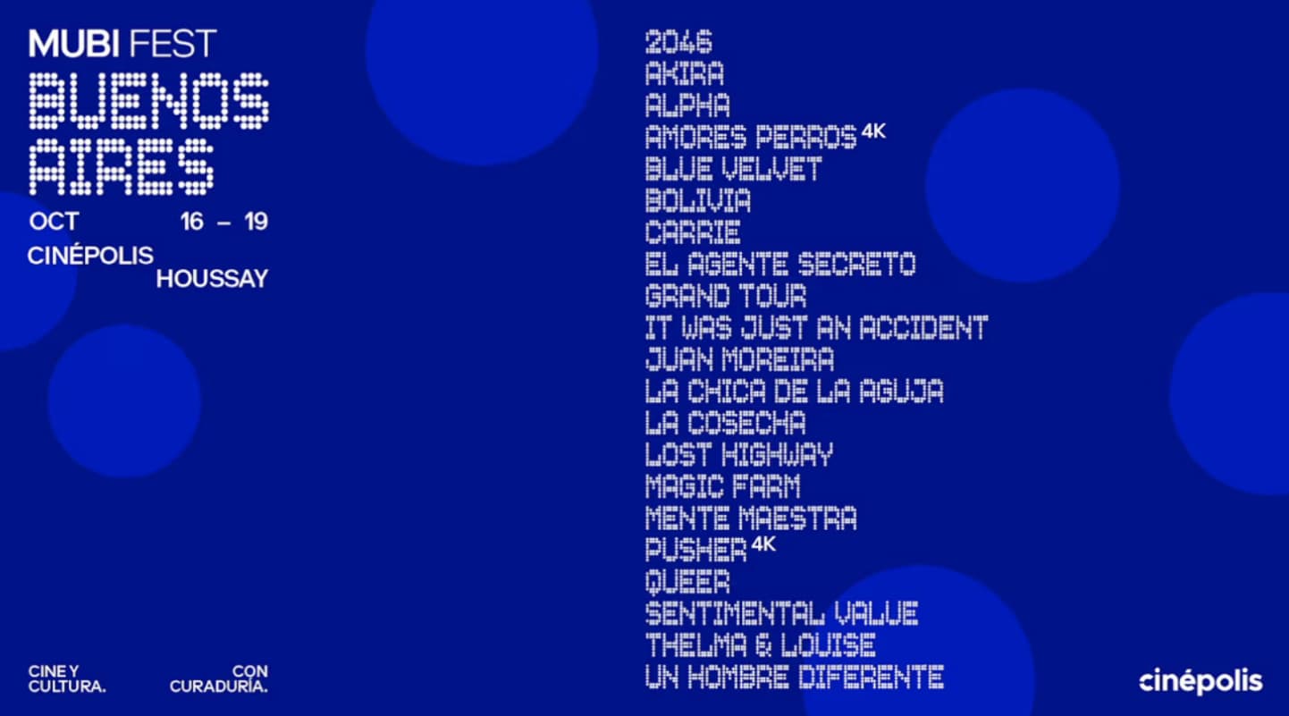 Buenos Aires será sede de Mubi Fest 2025 con estrenos y actividades culturales gratuitas