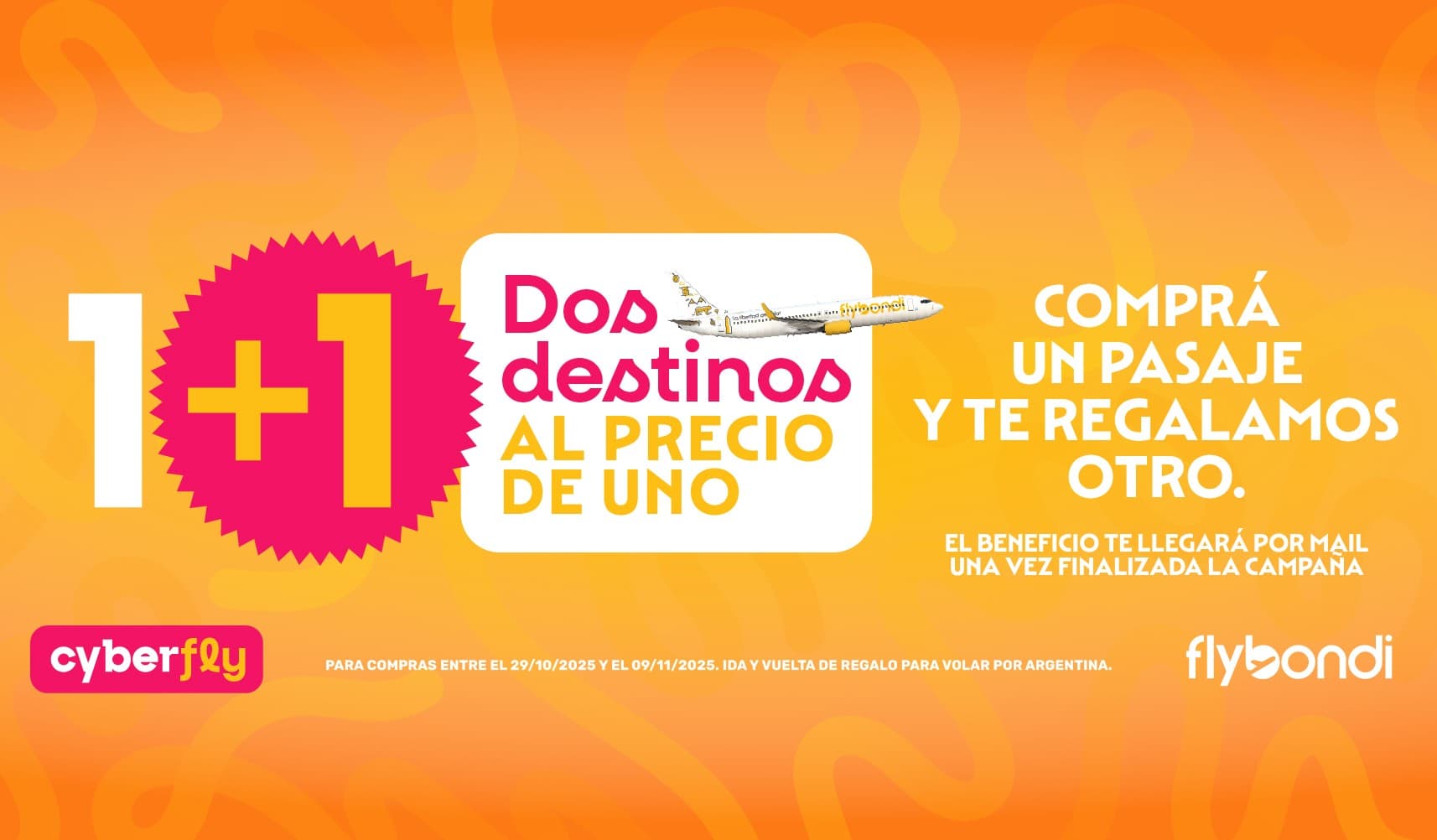 Flybondi presenta CyberFly con promoción de dos pasajes al precio de uno