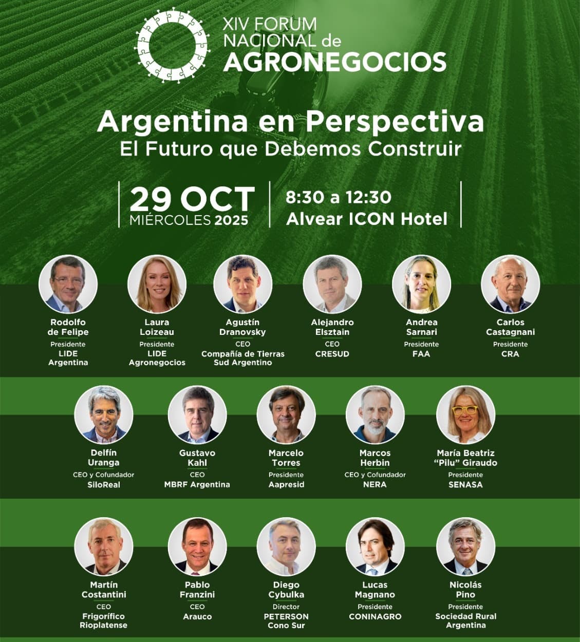 LIDE Argentina organiza el XIV Fórum Nacional de Agronegocios en Ciudad de Buenos Aires el 29 de octubre