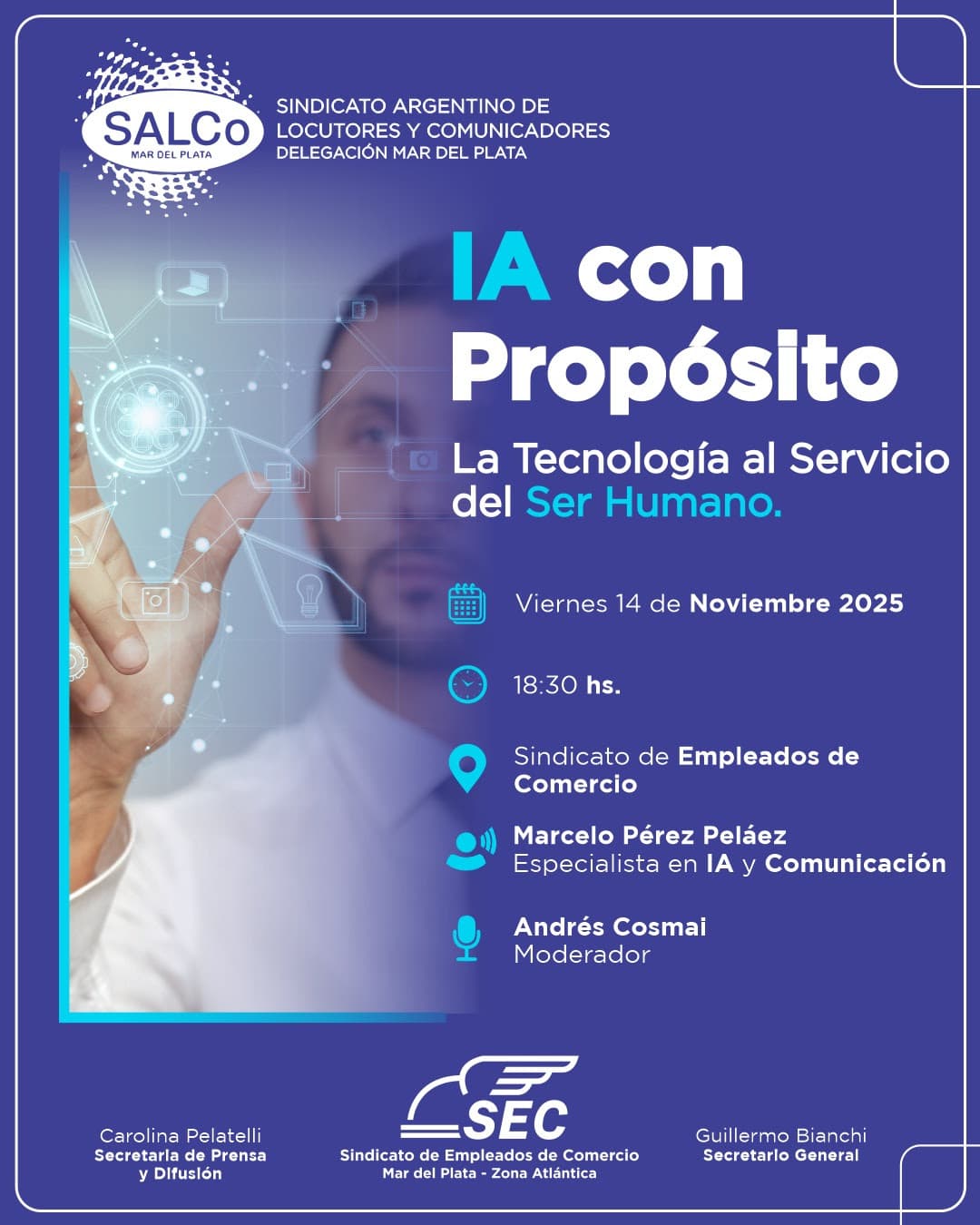 Mar del Plata será sede de una charla sobre Inteligencia Artificial y comunicación laboral