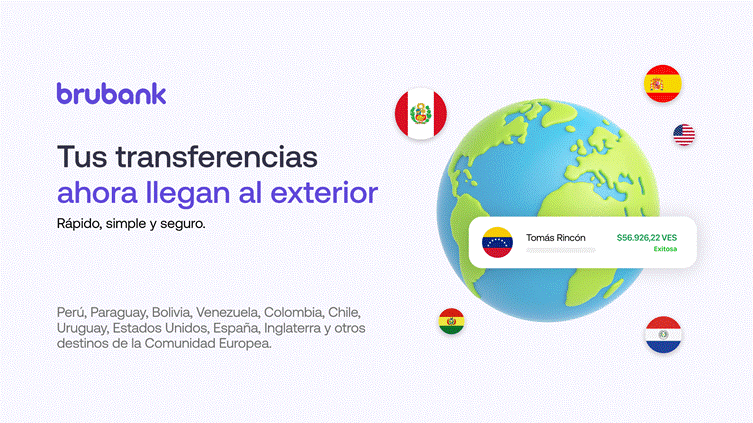 Brubank habilita envíos internacionales de dinero desde su app durante diciembre