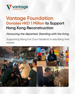 Vantage Foundation dona un millón de dólares hongkoneses tras incendio en tribunal de Wang Fuk, Hong Kong