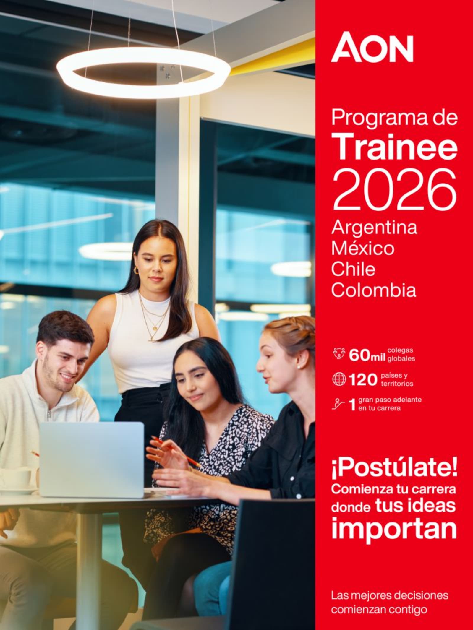 Aon abrió la inscripción al Programa Trainee 2026 con vacantes en Buenos Aires
