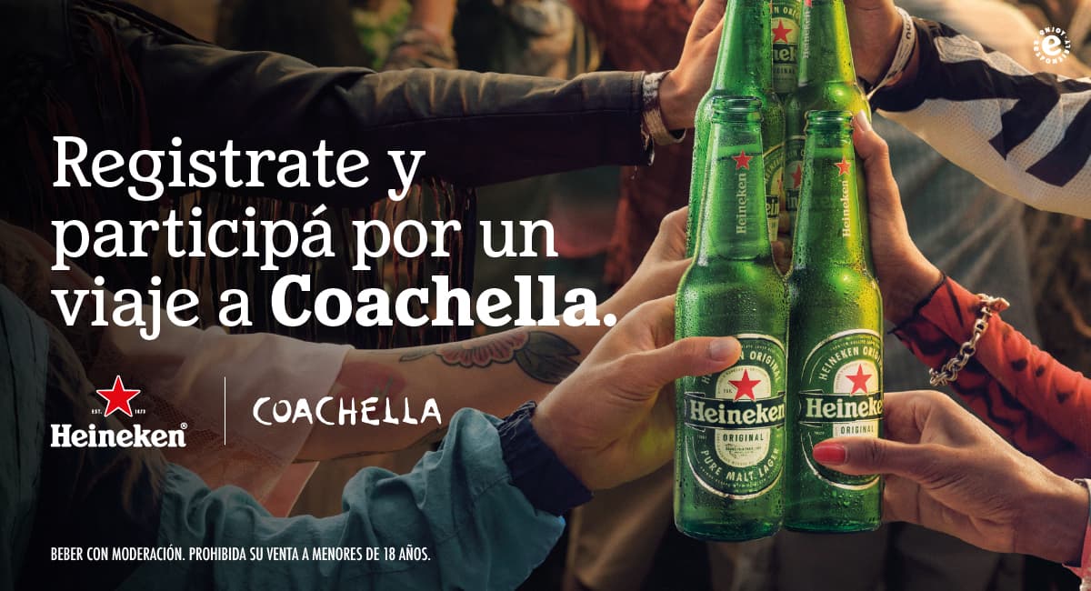 Heineken impulsa una promo para viajar a Coachella 2026 con su Squad