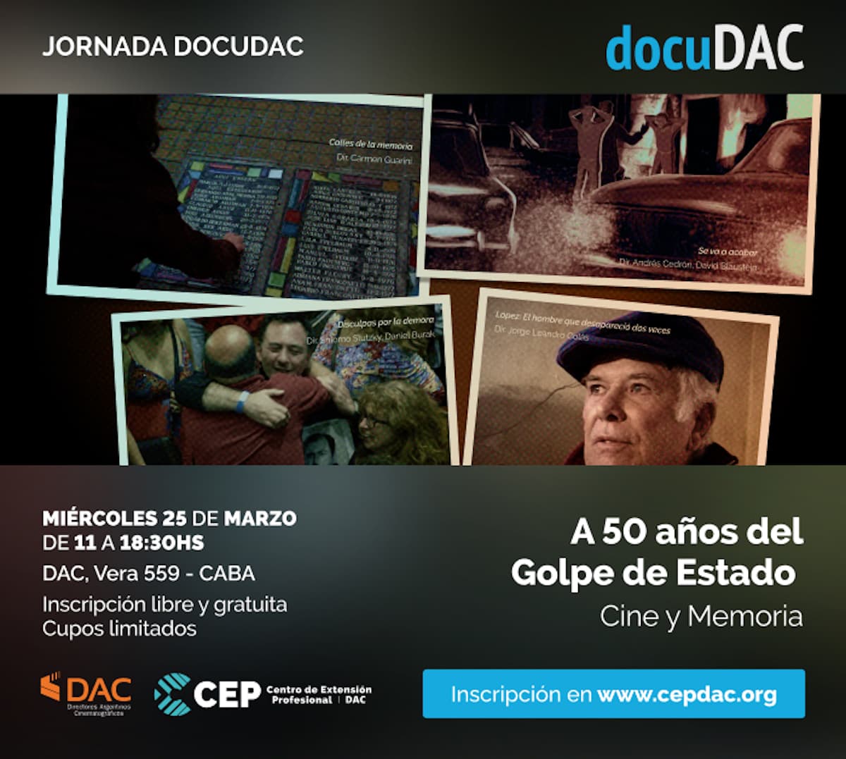 Jornada DocuDAC, Cine y Memoria a 50 años del golpe de estado