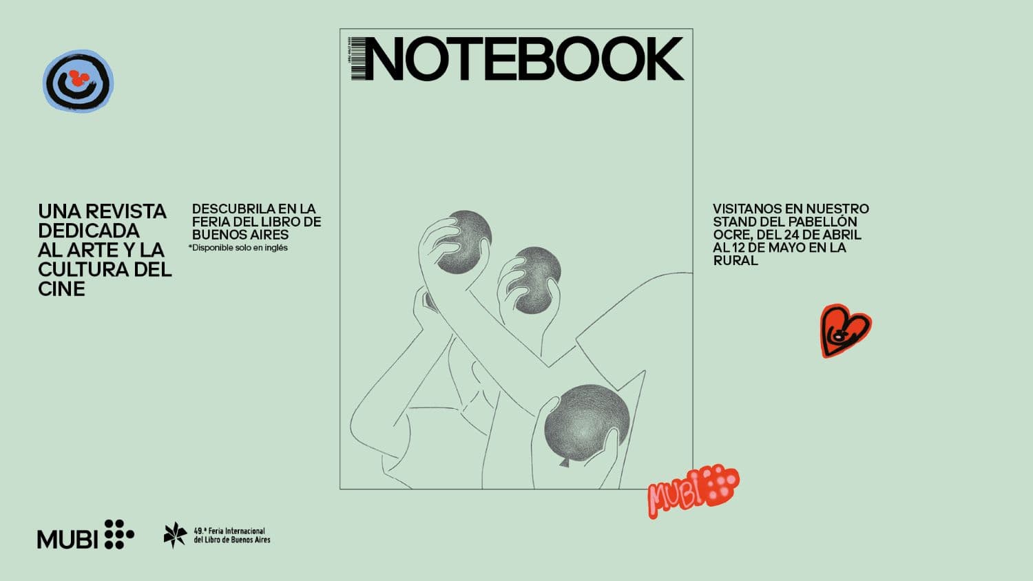 Mubi participará por primera vez en la Feria del Libro con su revista Noteboook