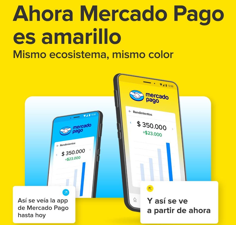 Mercado Pago incorpora el amarillo de Mercado Libre