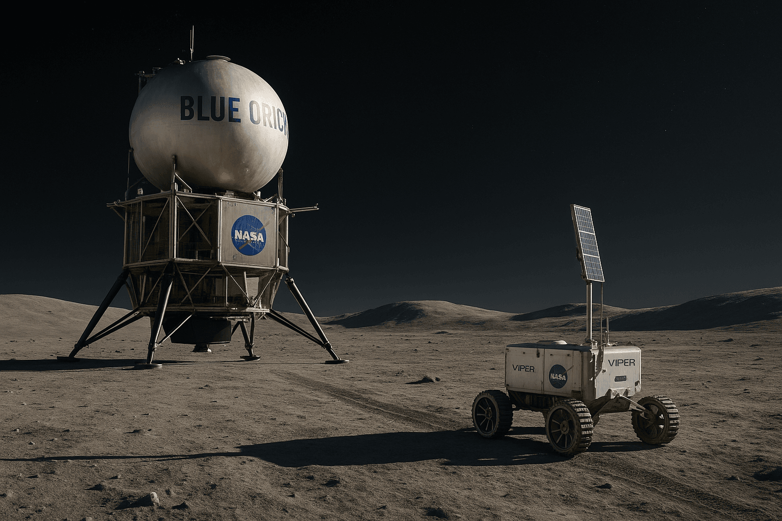 Blue Origin llevará el rover VIPER al Polo Sur lunar bajo contrato de la NASA