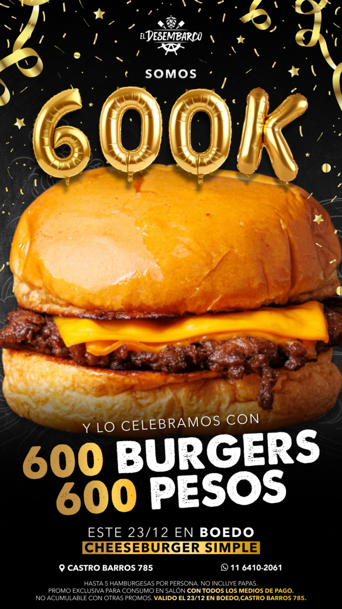 El Desembarco celebra 600.000 seguidores con una acción especial en Boedo el 23 de diciembre