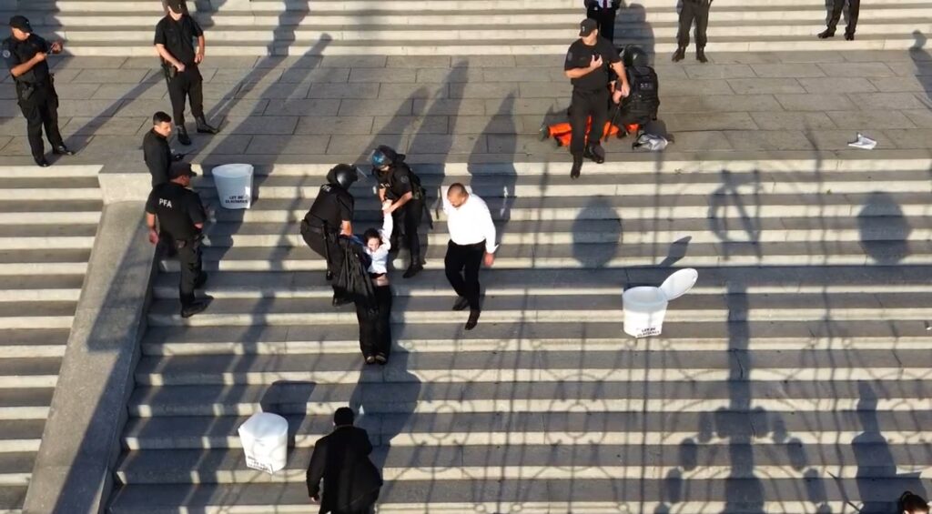 Greenpeace: 12 activistas detenidos tras protesta pacífica en escalinatas del Congreso